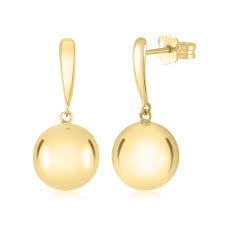 Our gold ball drop earrings are made from 14k gold plated stainless steel. 14k Yellow Gold 10mm Ball Drop Post Dangle Earrings Unicornj