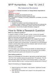 Maybe you would like to learn more about one of these? Myp Humanities Year 10 Unit 2 Research Paper Student Guide To Developing A Question By Cam Woods Issuu