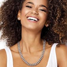 Cadena Fina Lisa Collar De Cadena Fina De Plata Esterlina 925