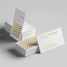 Text tends to stand out more. Gold Foil Metallic Business Cards