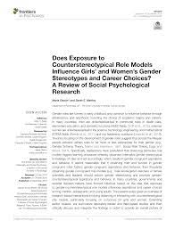 Pdf) Does Exposure To Counterstereotypical Role Models Influence Girls' And Women's  Gender Stereotypes And Career Choices? A Review Of Social Psychological  Research