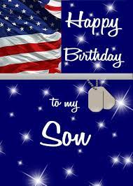 Military Birthday For Son Flag Star Bursts Dog Tags Card Ad Sponsored Son Flag Military Military Birthday Free Birthday Card Free Birthday Stuff