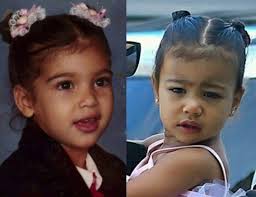 Photo of Kim Kardashian and North West at the same age