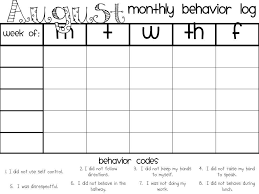 monthly behavior chart for kindergarten monthly behavior