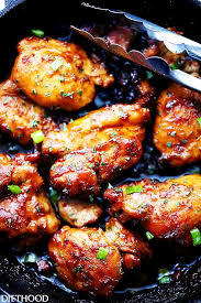 Spicy Sweet And Sticky Chicken Thighs Recipe Diethood spicy sweet and sticky chicken thighs