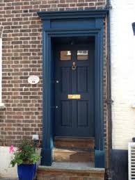 27 Chic Dark Front Doors To Try For Your Entry Shelterness Painted Front Doors Blue Front Door House Exterior Blue