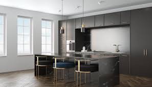 Moderne Kuche Im Bauhausdesign Mit Kochinsel Und Designerstuhlen In 2020 Kuchendesign Modern Kucheneinrichtung Moderne Kuchenideen