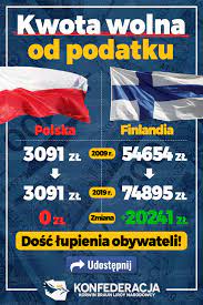Warto w tym miejscu podkreślić, że nawet jeśli nie została ona przekroczona i w danym roku dochody były niższe, to podatnik nie jest zwolniony z. Konfederacja W Polsce Od Lat Kwota Wolna Od Podatku Stoi Facebook