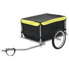 91684 Remorque De Bicyclette Noir Et Jaune 65 Kg Remorque Pour Velo Remorque Voiture Remorque