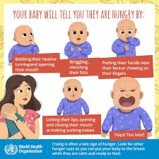 World Health Organization Who It S World Breastfeeding Week Your Baby Tells You They Are Hungry By Bobbing Their Head Turning And Opening Their Mouth Wriggling Or Clenching Fists