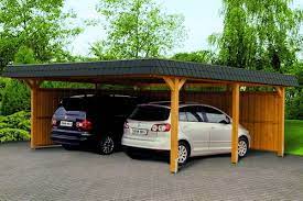 Premium quality heavy timber frame (engineered wood) kit sold exclusively by ecohousemart and custom made to order. Double Carport Wooden Garden House Wood Shop