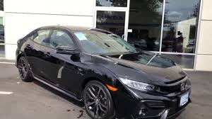 The 2020 honda civic hatchback was treated to a subtle exterior facelift. 2020 Honda Civic Hatch Sport Trg Crystal Black Pearl Black Youtube