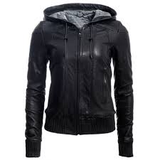 Women Hooded Bomber Jacket Leather Jackets Women Jackets For Women Leather Hoodie