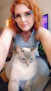 selfie with one of my fave cats!! He's so grumpy, I love him.