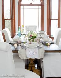 What a pretty table setting, delores! White And Gold Easter Decorating Ideas Dining Room Four Generations One Roof