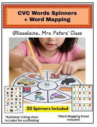New!CVC Words Spinners + Word Mapping is a hands-on, phonics-based resource  designed to help students decode, segment, and map CVC words with  confidence. Students use a pencil and paperclip to spin, say