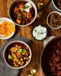 The toppings should follow the chili, and then be sure to have space for a couple of side dishes. Classic Chili With Beef And Robust Flavor Large Batch Tara Teaspoon