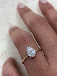 Diamond Engagement Ring 1 02 Carat Pear Shape Solitaire Etsy In 2020 Rose Engagement Ring Unique Engagement Rings Pear Engagement Ring