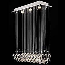 Lightess Led Deckenleuchte Kristall Hängend Kronleuchter Modern Pendelleuchte Rain Drop Beleuchtung Mit 3 Leuchten Kristallkugel Für Küche Flur