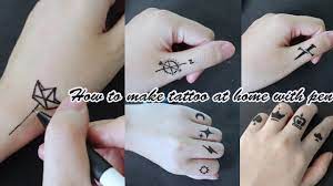 Về tiệm xăm minh tú tattoo. Váº½ Hinh XÄƒm Nhá» á»Ÿ Ngon Tay Báº±ng But How To Make Tattoo At Home With Pen Youtube