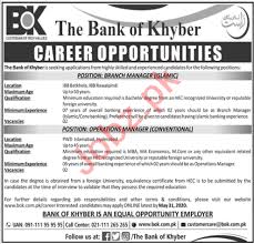 A bank manager administers the financial, administrative, and other functions of a bank. Branch Manager Operation Manager Jobs In Bank Of Khyber 2021 Job Advertisement Pakistan
