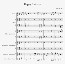 For piano, voice and other instruments. Happy Birthday Creation Sheet Music For Flute Piano Sheet Music Free Transparent Png Download Pngkey