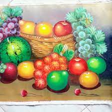 Lukisan ini dibuat di atas 5. Lukisan Buah Buahan 80x60 Simbol Hadirkan Kelimpahan Makanan Dirumah11 Shopee Indonesia
