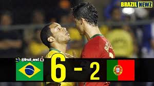 تابع أحداث مباراة البرازيل و الإكوادور علي يلاكورة 19 11 2008 L Brazil 6 2 Portugal L Kaka Vs Cristiano Youtube