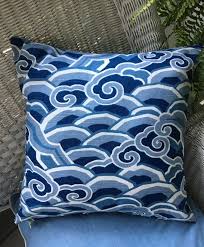 Pillow cover has zipper closure. Excited To Share This Item From My Etsy Shop Blue And White Throw Pillow Cover Coastal Home Decor Modern Sofa Pillow Throw Pillows Pillows Backyard Pillows