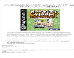 3:20 hermin iksan 18 392 просмотра. Walk Through Dan Resep Masakan Harvest Moon Back To Nature Terlengkap Pdf Document