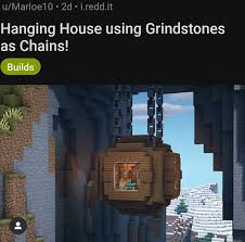 Podvesnoj Dom Na Cepyah Tochilo Grindstones Chains Hanging House Minecraft In 2020 Minecraft Blueprints Minecraft Construction Minecraft Plans
