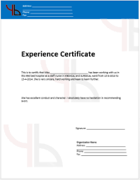 Experience Certificate Template Certificate Templates Certificate Format Work Reference Letter