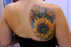 Sunflowers Tattoos On Right Back Shoulder Sunflower Tattoos Sunflower Tattoo Meaning Sunflower Tattoo Design