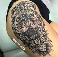 Lion Head Thigh Tattoo Tiger Tattoo Thigh Tiger Tattoo Sleeve Black Girls With Tattoos