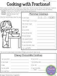 Free Fraction Worksheet Double The First Recipe And Half The Second Recipe This Ebook Contains This Freebie Fractions Resources Fractions Teaching Fractions