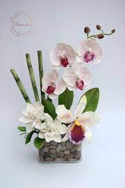 Bouquet Of Flowers In Sugar Phalaenopsis Orchid Cattleya Orchid Gardenias And Bam Orchid Flower Arrangements Flower Arrangements Simple Flowers Bouquet Gift