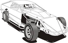 Oona driving a racing car coloring page print. Custom Cars Modified Race Car Drawing