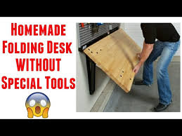 The benefit of a wall mounted craft table is you won't have to bend or walk around the table to get the supplies. How To Make Folding Table At Home Building A Wall Mounted Folding Desk Diy Table Youtube