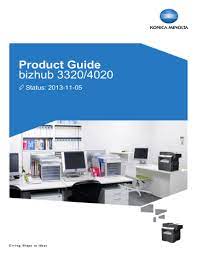 Pagescope ndps gateway and web print assistant have ended provision of download and support services. Bizhub 3320 4020 Manualzz