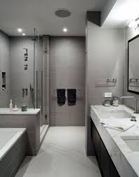 This use of gray in this modern small bathroom design by shophouse design gives it a majestic look. Contemporary Gray Bathroom Design Marble Effect Tiles Grey Bathrooms Designs Minimalist Bathroom Design White Bathroom Decor