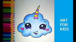 How To Draw A Cute Cloud Unicorn Cara Awan Unicorn Lucu Youtube