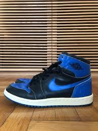 Nike Air Jordan 1 Black Royal Blue 1985 Size 10 5 Og Vintage Jordan 1 Black Nike Nike Air Jordan