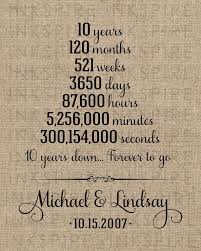 5 out of 5 stars. 10 Year Anniversary Gift Gift For Wife For Husband For Him Etsy Personalized Anniversary Gifts 10th Anniversary Gifts 10 Year Wedding Anniversary Gift