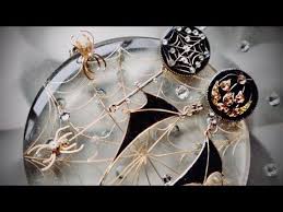 レジン ハロウィンピアス かぼちゃ 蜘蛛の巣のハンドメイドレジンアクセサリーつくりましたhow to make wire art accessory halloween youtube ハロウィン ピアス レジンアクセサリー アクセサリー