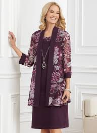 Print Jacket Dress With Free Necklace By R M Richards