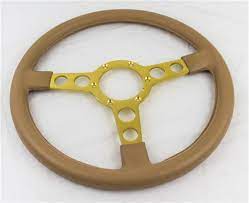Correct reproduction of the original style. 1970 1981 Firebird And Trans Am Formula Padded Steering Wheel Gold Spokes With Camel Tan Padding