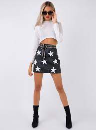 Black Star Leather Skirt Free Delivery Www Workscom Com Br