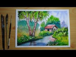 Simple Watercolor Landscape Painting For Beginners Youtube Watercolor Landscape Paintings Watercolor Art Landscape Watercolor Paintings Nature