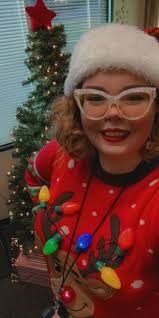 Making ugly bow Christmas sweaters as gifts