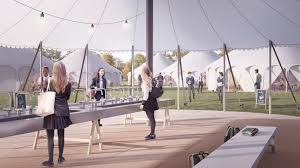 Canopy tents make excellent advertising tools because they literally stand out from the crowd. Curl La Tourelle Head Proposes Tent Classrooms For Social Distance Learning